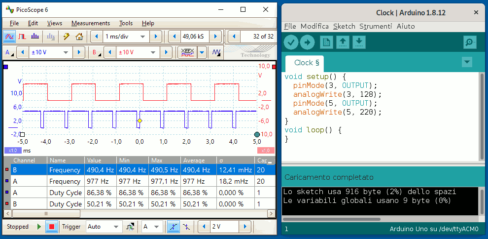 Segnali PWN in uscita ad Arduino