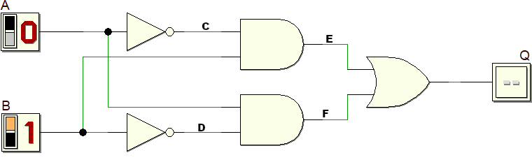 Circuito per una porta XOR