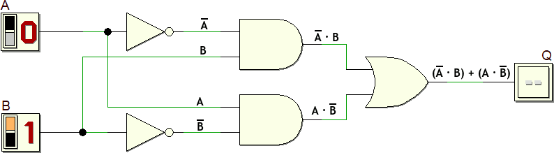 Circuito per una porta XOR