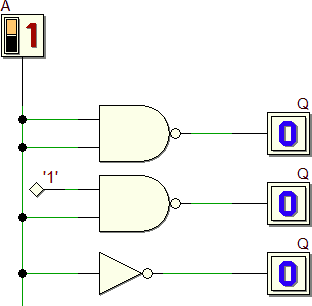 Inverter realizzato con porta NAND
