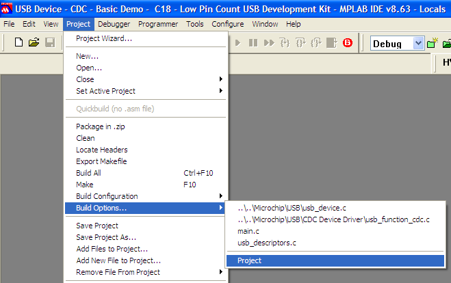 Modificare la configurazione del progetto