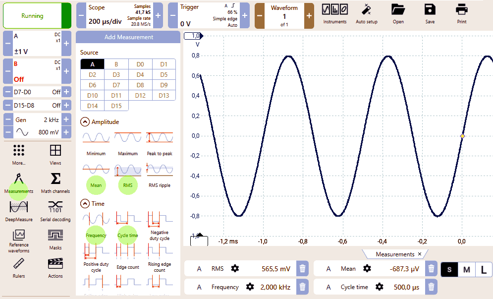 Picoscope: misure automatiche