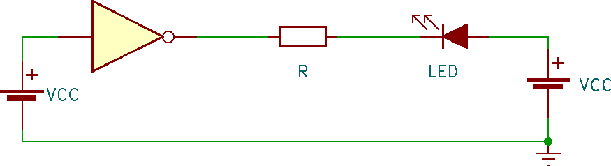 Porta NOT e LED