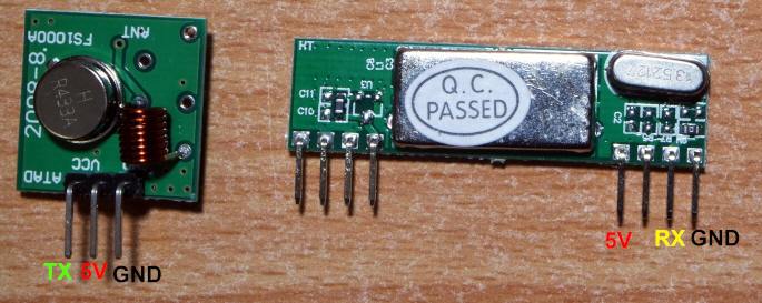 Un trasmettitore ef un ricevitore 433.9 MHz