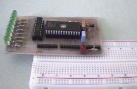 Il prototipo montato su breadboard