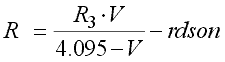 [ntc4] - R = R3*V / (4.095-V) - rdson