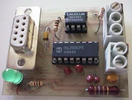 Il semplice circuito di conversione da rs232 a rs485
