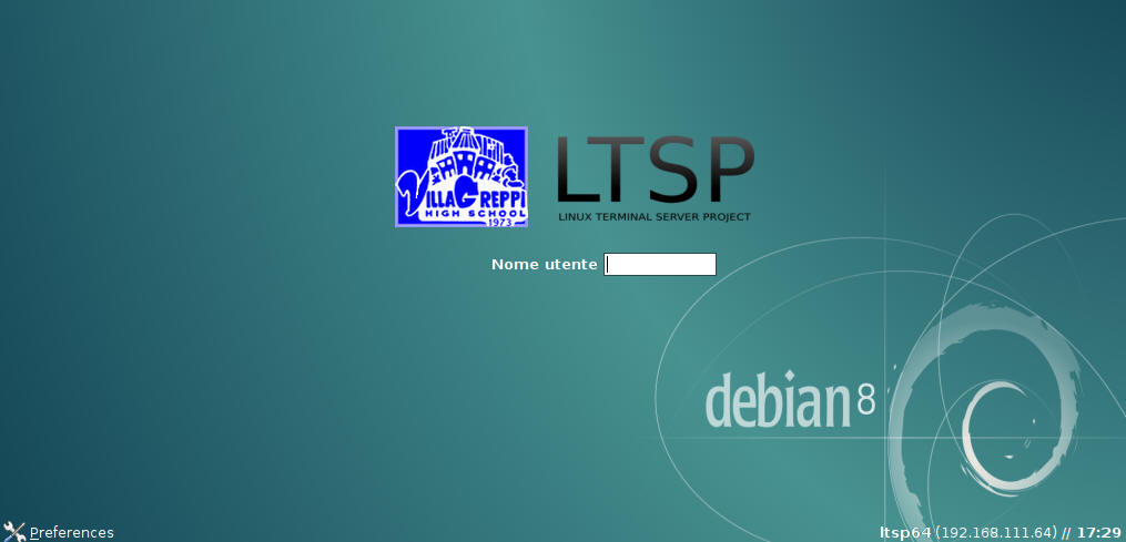 LTSP: pagina di login