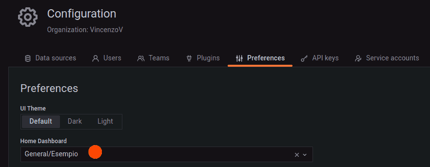 Pagina di default