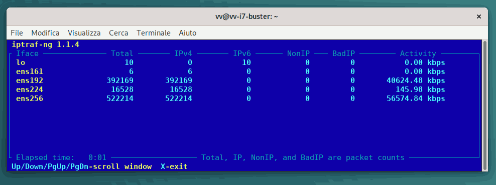iptraf: download con due ISP