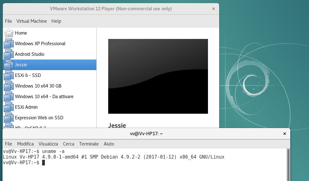 VMware Workstation Player su Debian
