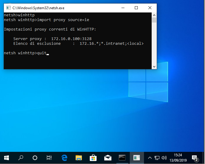 Importare la configurazione del proxy