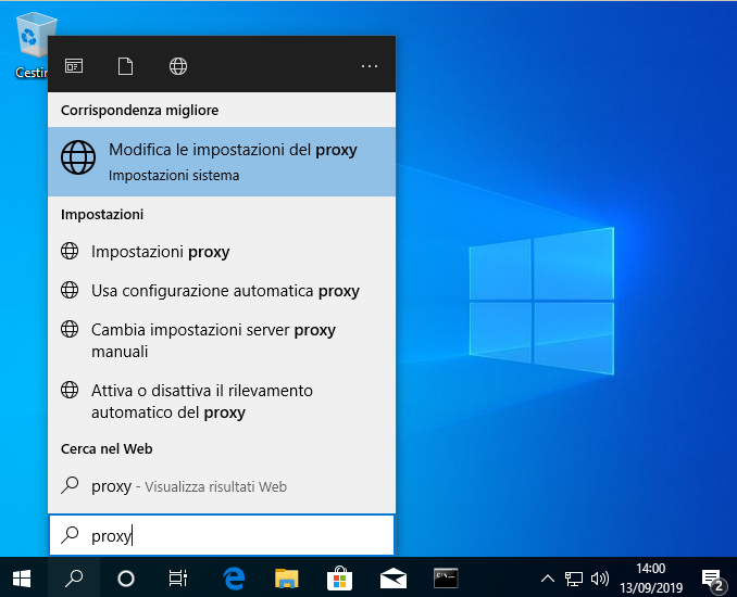 Configurare il proxy in Windows 10