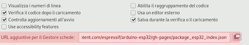 URL del file json con l'elenco dei moduli