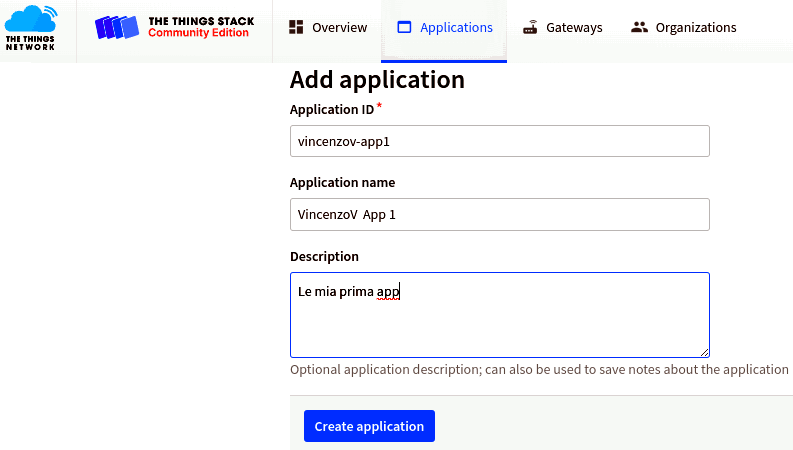 Creare una application