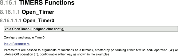 TIMERS Functions - Open_Timer0