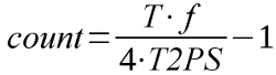 count = T f / 4 / T2_PS - 1