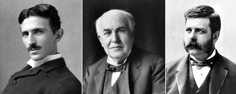 Nikola Tesla,Thomas Edison e George Westinghouse