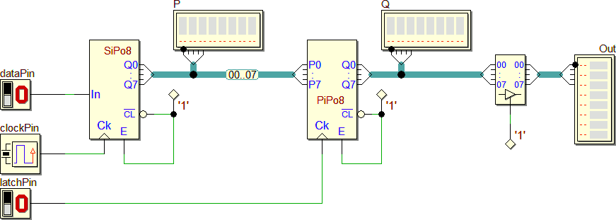 74HC595 simulato