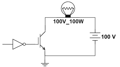 Accensione di una lampadina con un IGBT - Low side